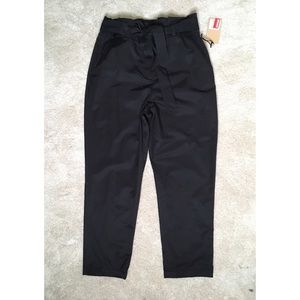 Black Paperbag-Style Pants